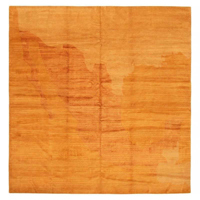 ECARPETGALLERY Hand-knotted Opulence Light Orange Wool Rug - 9'10 x 9'10 - Light Orange - 9'10 x 9'10