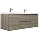 preview thumbnail 36 of 169, CASAINC Floating Bathroom Vanity with Resin Top Basin and Soft Closing Drawers