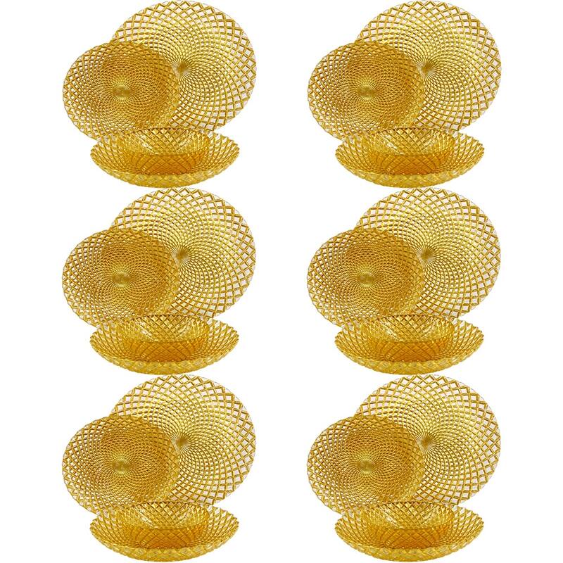 Unique Diamond Pattern Glass Dinner Set Perfect for Everyday Dining and Special Occasions