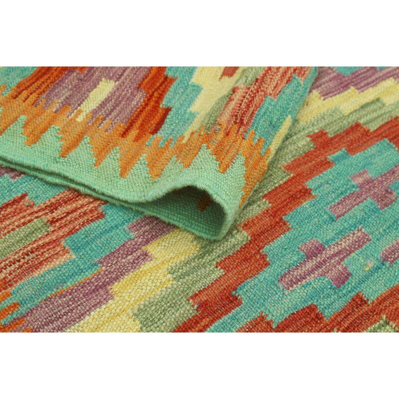 Sangat Flatweave Aemini Red/Orange Runner - 2'9" x 7'10"