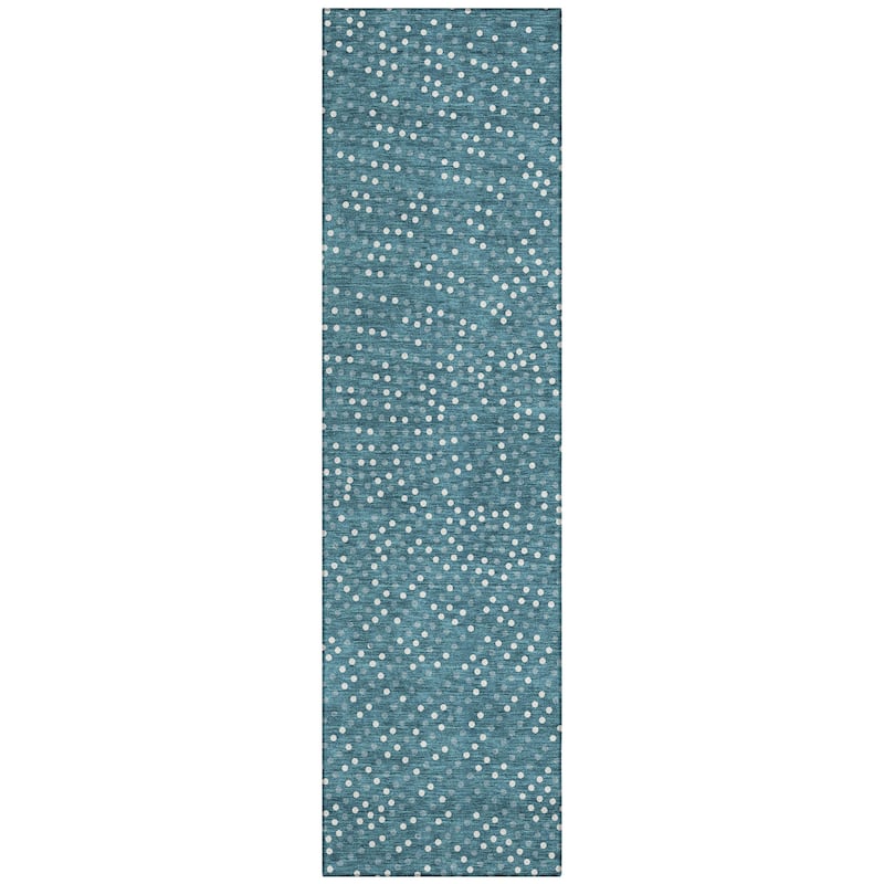 Machine Washable Indoor/ Outdoor Modern Dotty Chantille Rug