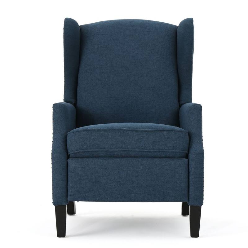 Traditional Fabric Recliner Chairs with Studded Border by Christopher Knight Home