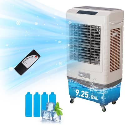 9.25 Gal 3 in 1 Portable Evaporative Cooler Gray and White