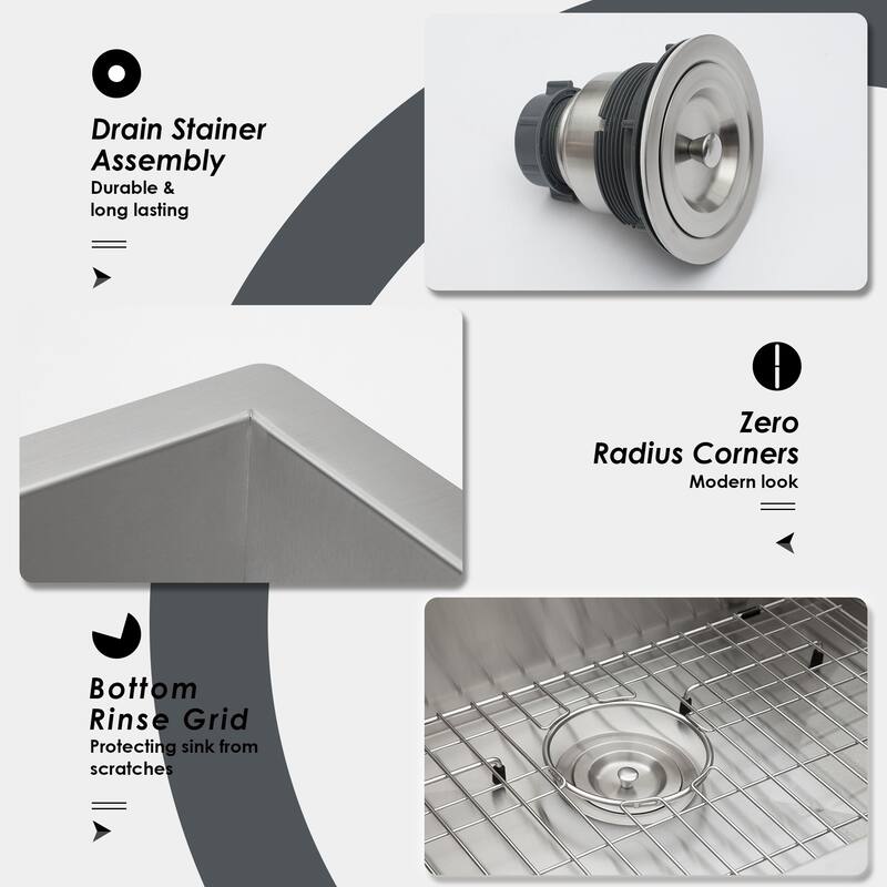 Undermount 16 Gauge Single Bowl Stainless Steel Kitchen Sink in Brushed Nickel