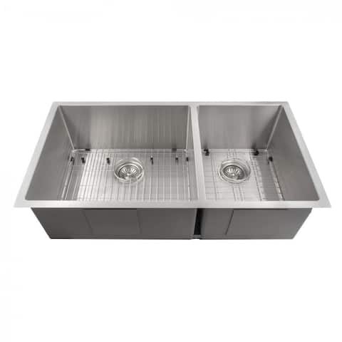 ZLINE Undermount Double Bowl Sink in Stainless Steel with Bottom Grid
