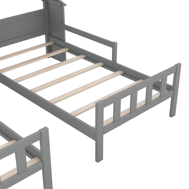 Merax Double Twin Size Platform Bed with Headboard and Nightstand