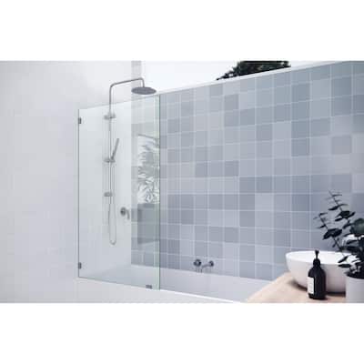 Glass Warehouse 58.25" x 33.5" Frameless Shower Bath Fixed Panel