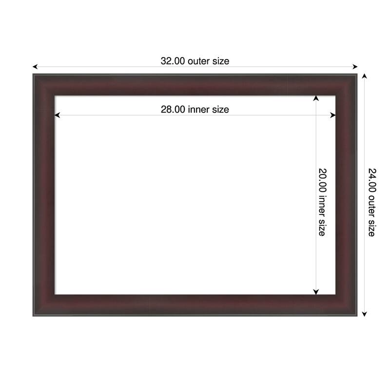 Grand Narrow Framed Dry Erase Magnetic Board - 32 x 24 in - Grand Cherry Narrow