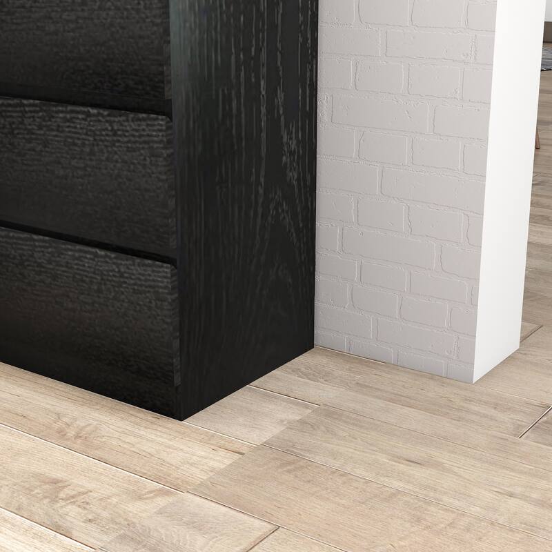 31.5" Modern Black Dresser‌ – 4-Drawer Handle-Free Storage Chest for Bedroom & Living Room.