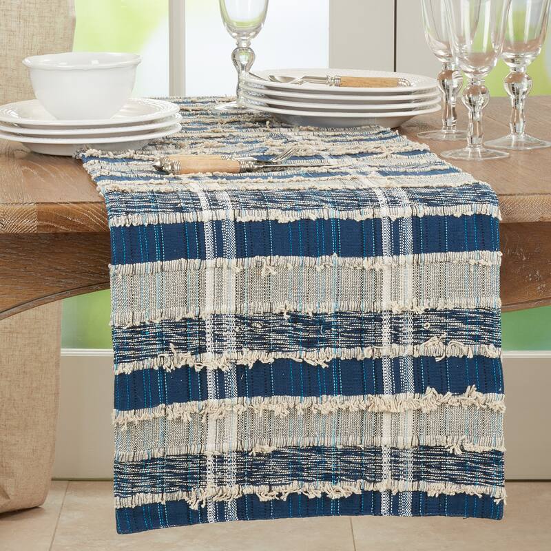 Striped Woven Table Runner With Dual-Tone Design
