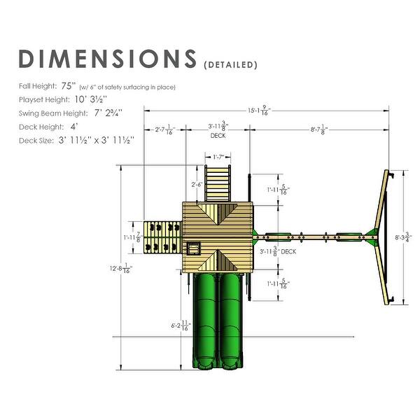 Gorilla Playsets Double Down II Wooden Swing Set with Dual Wave Slides