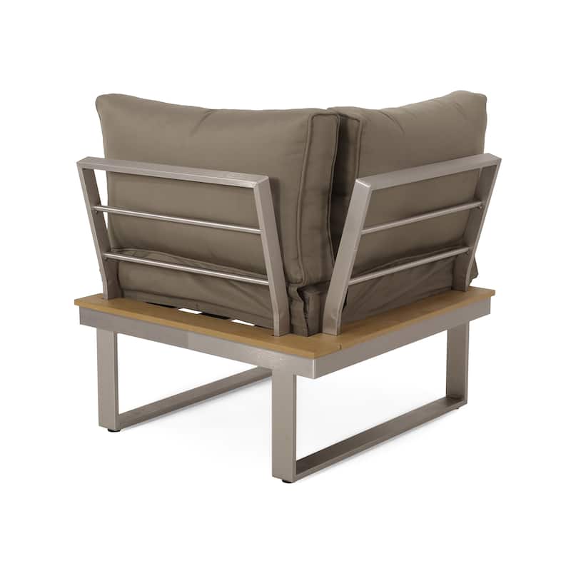 Roomfitters 5-Seater Outdoor Sofa Set, Weather-Resistant Cushioned Patio Seating, Modern Metal Frame