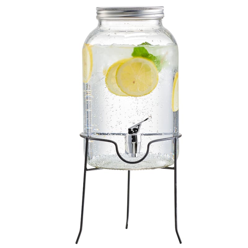 Orchard Hill Beverage Dispenser With Wire Stand 1 Gal