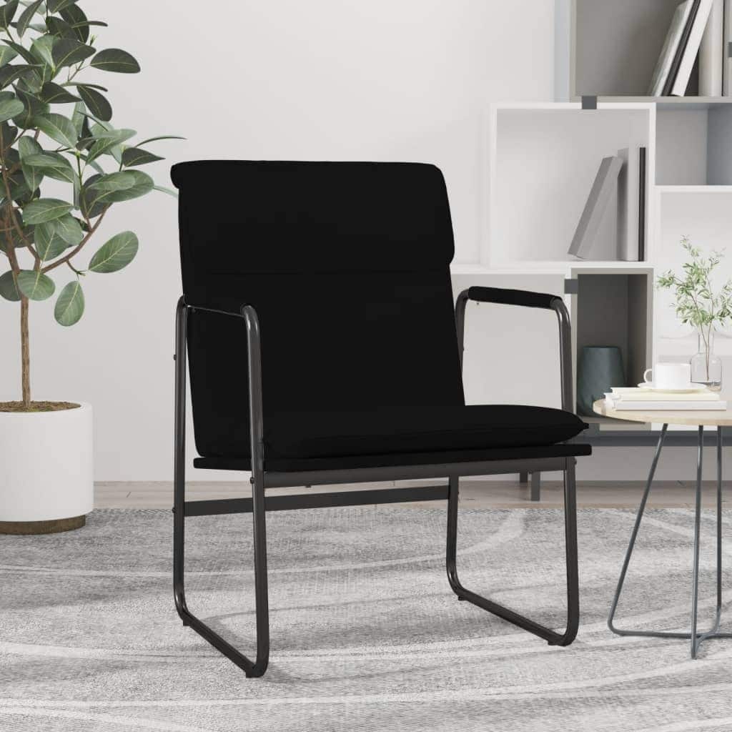 vidaXL Lounge Chair Black 21.7"x25.2"x31.5" Faux Leather - 21.7" x 25.2" x 31.5"
