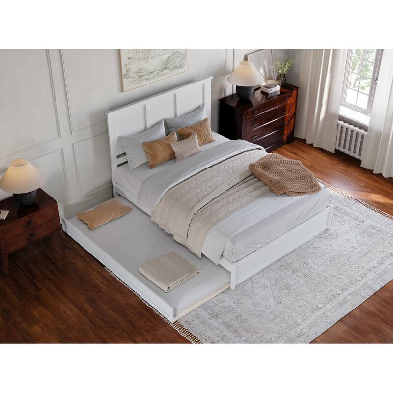 Felicity Platform Bed with Panel Footboard and Twin XL Trundle