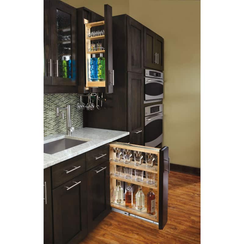 Rev-A-Shelf 3" Pullout Kitchen Cabinet Filler Organizer Spice Rack, 432-BF-3C