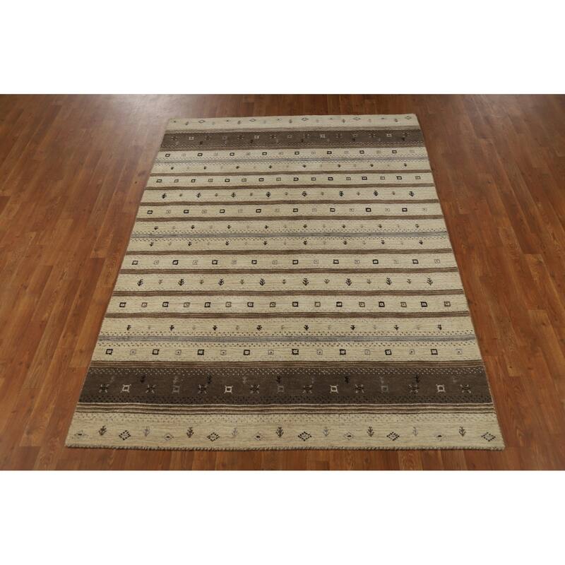 Gabbeh Indian Rug Handmade Tribal Oriental Wool Carpet - 5'4" x 7'6"