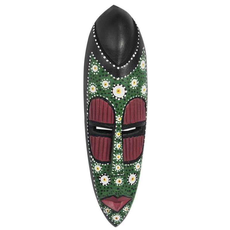 Novica Handmade Ashanti Dots African Wood Mask