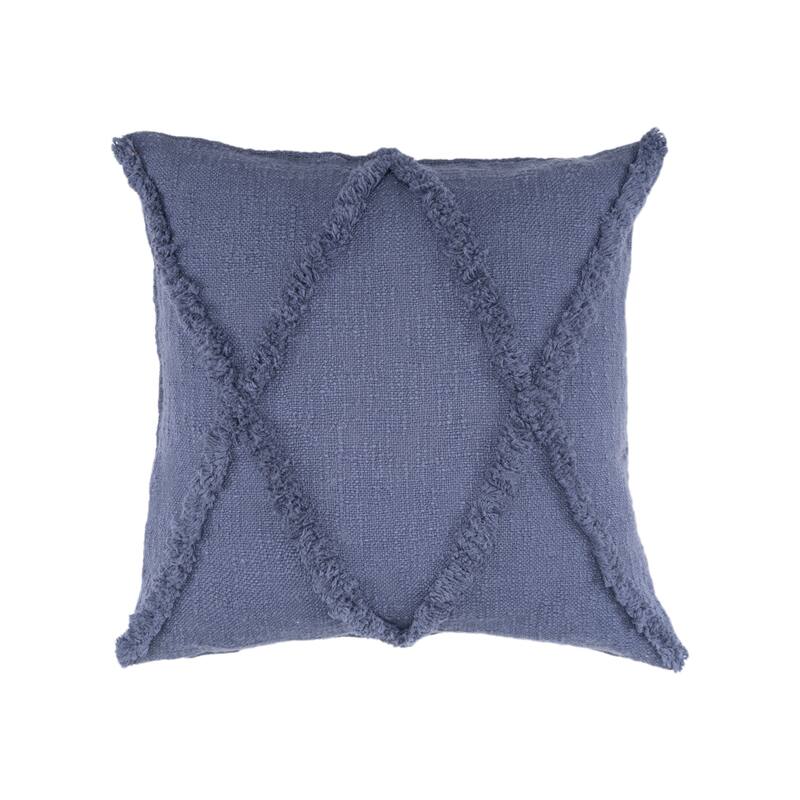 Solid Decorative Diamond Tufted Cotton Throw Pillow