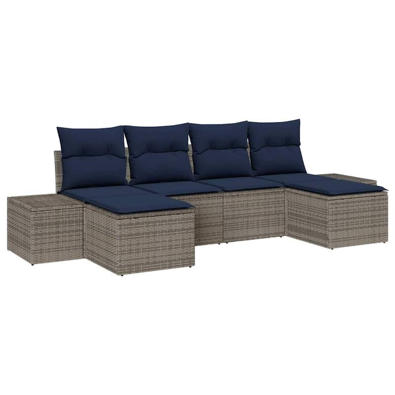 vidaXL 6 Piece Garden Sofa Set with Cushions - 115.7×46.1×27.2