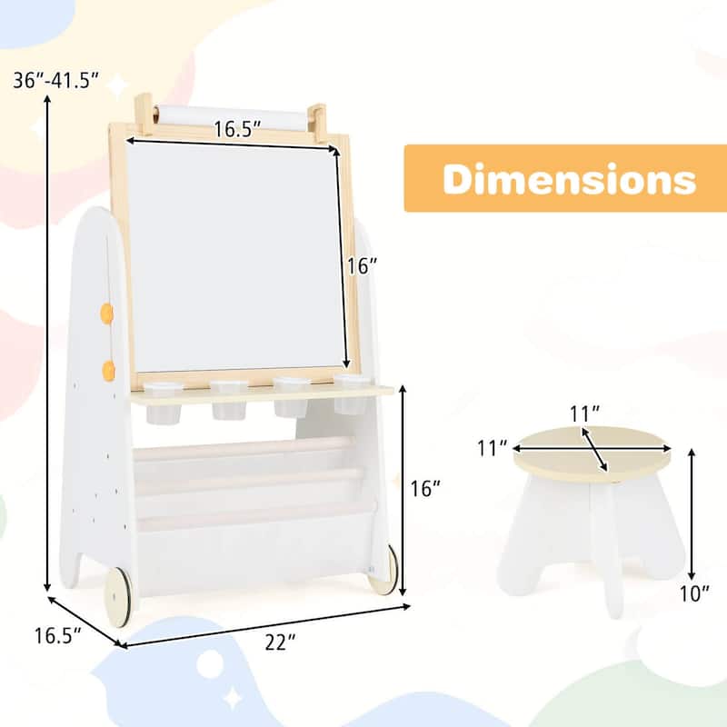 Costway 4-in-1 Kids Art Easel with Stool with Magnetic Whiteboard - See Details