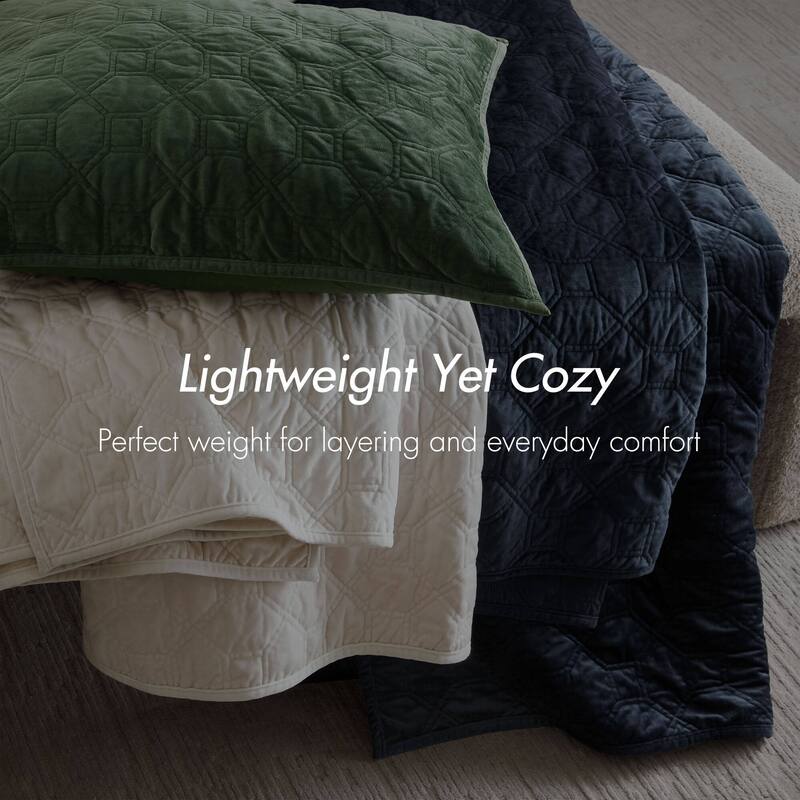 Madison Park Emery 3 Piece Velvet Quilt Set