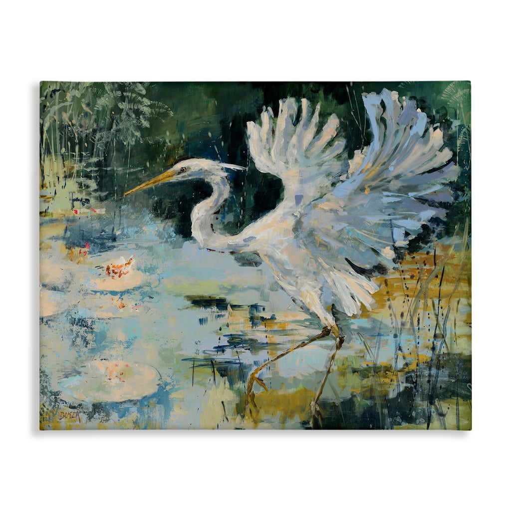 Stupell Heron with Spread Wings Canvas Wall Art Design By Dusza