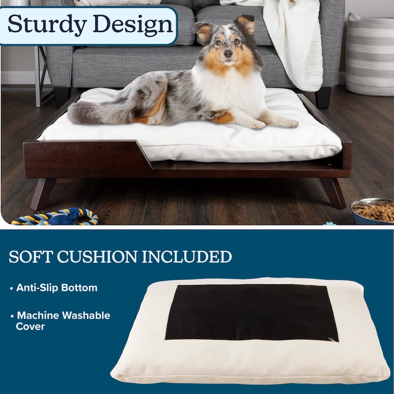 PETMAKER Elevated Dog Bed - 36” x 29.5” Indoor Dog Bed with Soft Cushion
