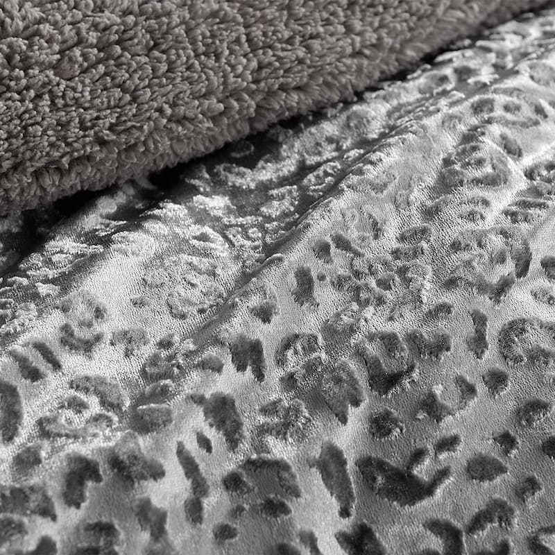 Primal Leopard - Coma Inducer® Oversized Comforter Set - Silver Black