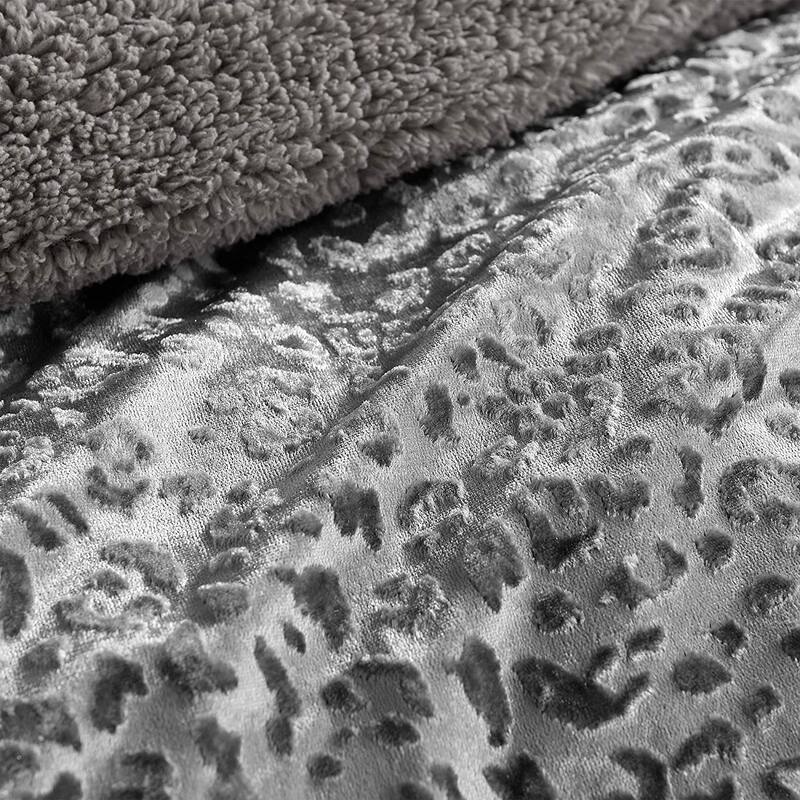 Primal Leopard - Coma Inducer® Oversized Duvet Cover Set - Silver Black