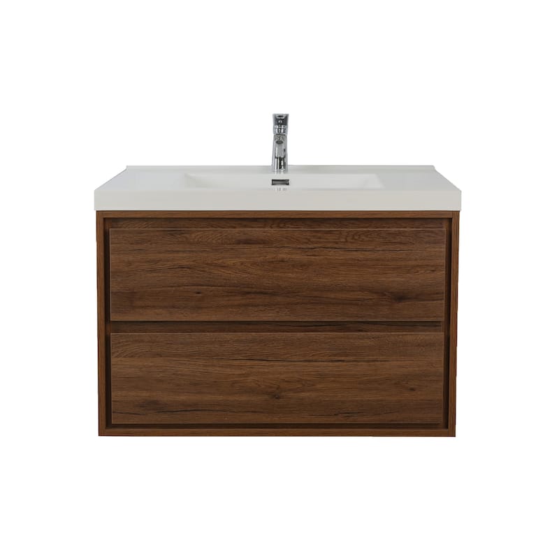 Sage 36" wall mounted bathroom vanity with single basin acrylic top