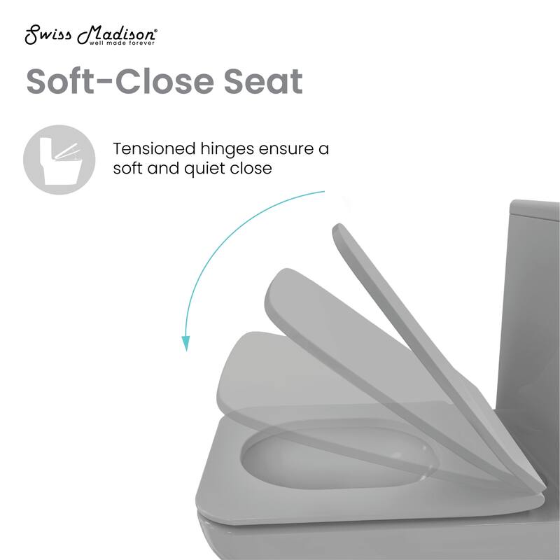 Concorde One Piece Square Toilet Dual Flush In Matte Grey 1.1/1.6 Gpf - 26.06" x 13.98" x 29.21"