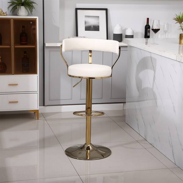 Bar Stools with Back and Footrest Counter Height Chairs (Set of 1