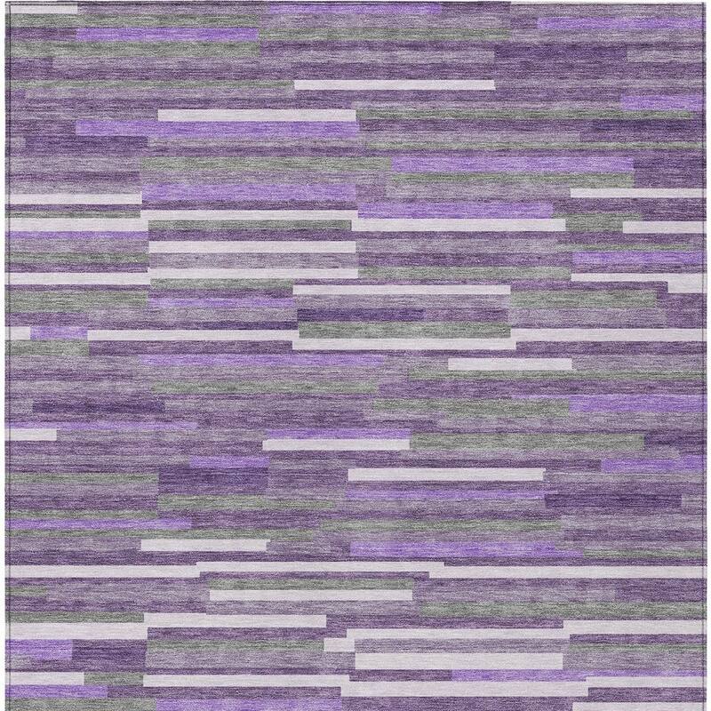 HomeRoots Striped Transitional Rectangle Outdoor Rug