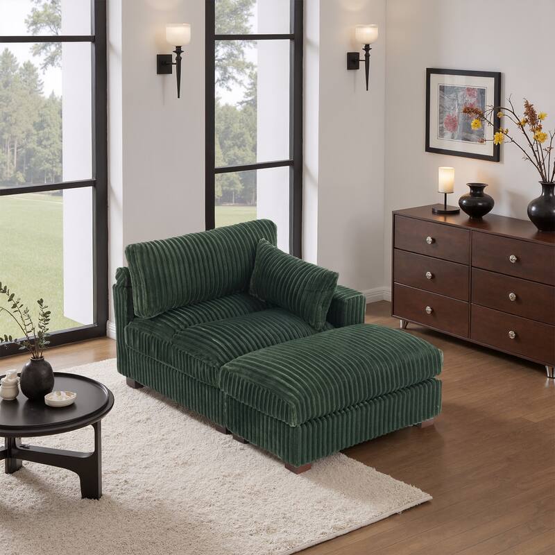 Plush Cloud Couch Modular Sectional Sofa with Ottoman