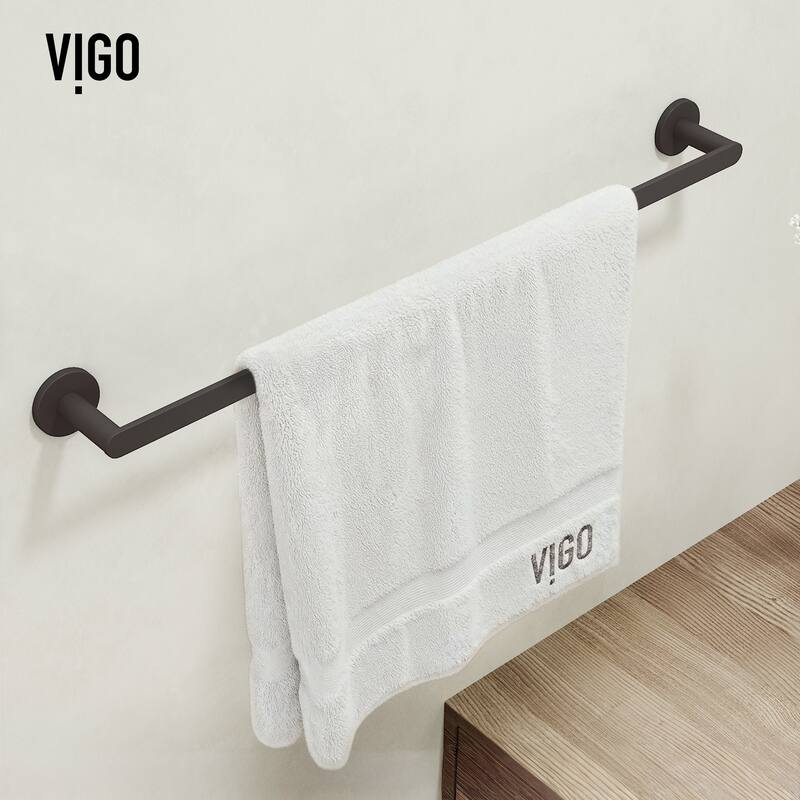VIGO Arden 4-Piece Bathroom Hardware Accessory Set with 24 in. Towel Bar, Toilet Paper Holder, Hand Towel Holder, Hook