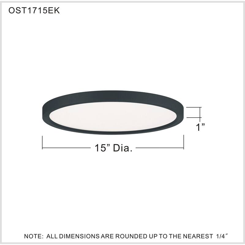 Quoizel Outskirts Earth Black 15-inch LED light Flush Mount