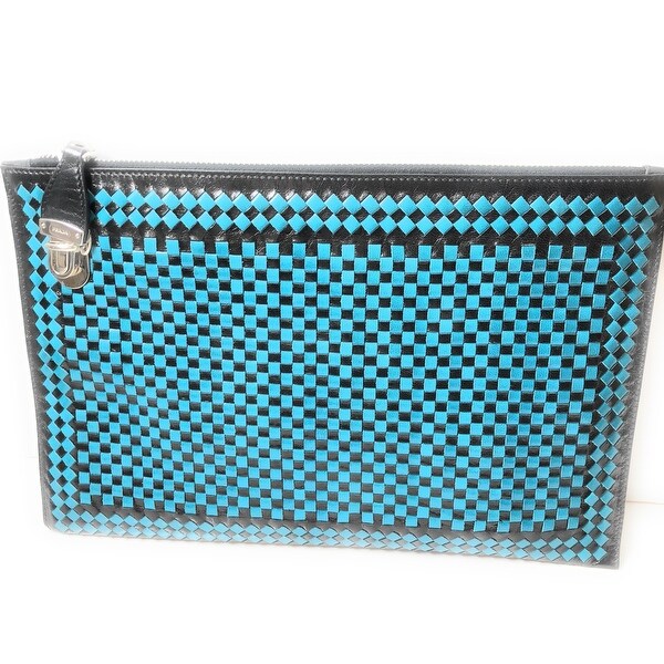 woven leather clutch