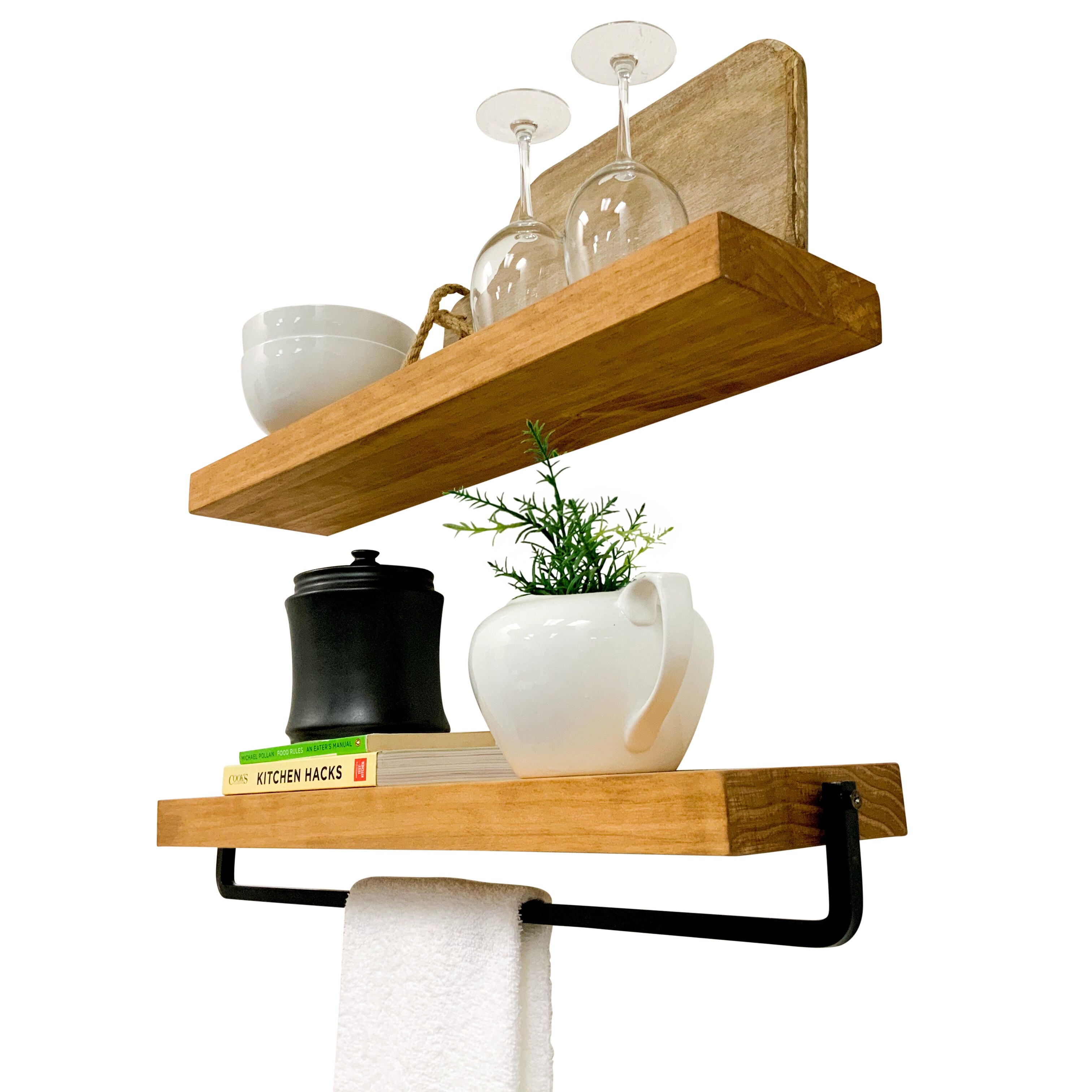 Del hutson designs true floating shelf and towel rack top