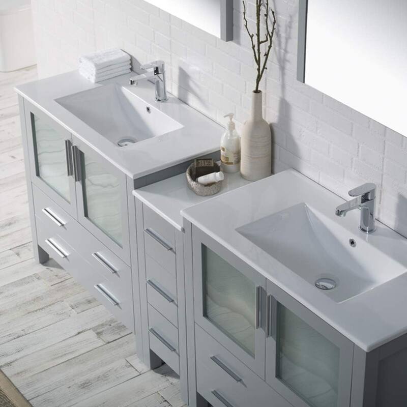 Blossom Sydney 84" Solid Wood Double Sink Bathroom Vanity with Cabinet