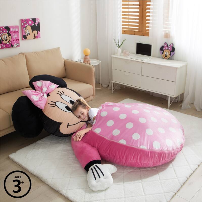 Disney Minnie Mouse Oversized Floor Lounger for Kids,Nap/Play Mat