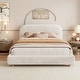 preview thumbnail 49 of 94, Upholstered Platform Bed with Curve-Shaped Design Headboard Boucle Fabric/White - Queen