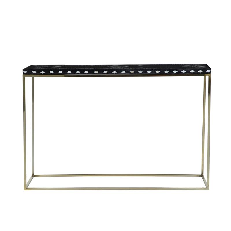 Wood Console Table - Gold - Roche River Decor