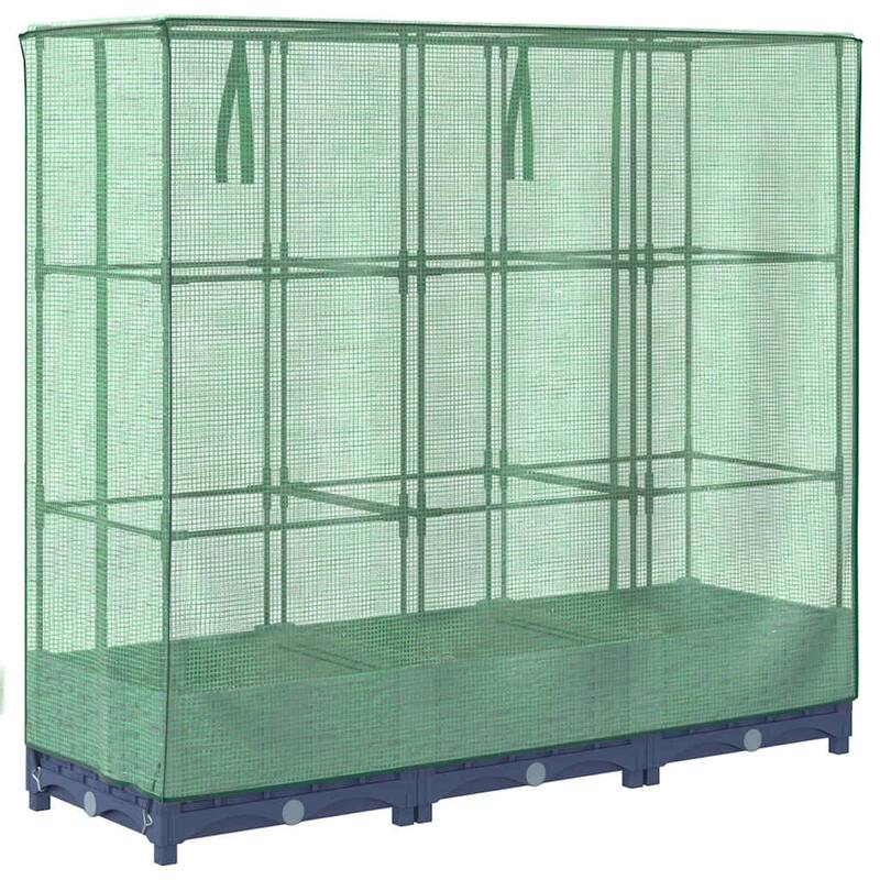 vidaXL Raised Bed Blue Grey Polypropylene, Polyethylene, Iron Medium - 15.7 x 47.2 x 48.4