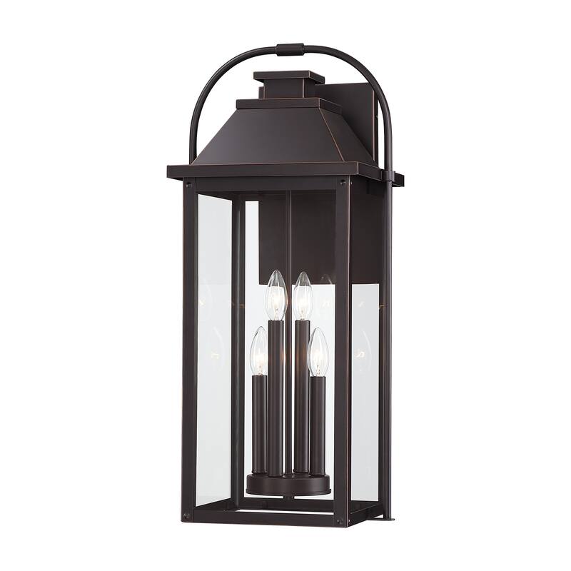 Brits Outdoor Wall Lantern Sconce Light - 27in-4 light sockets - Bronze