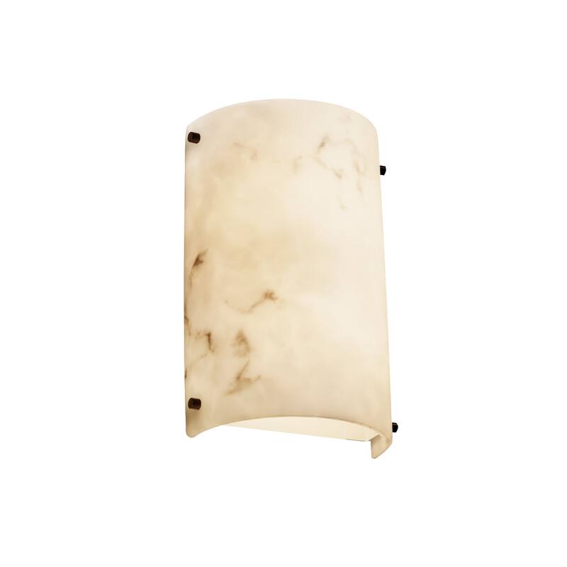 Justice Design LumenAria Finials 2-light Dark Bronze ADA Wall Sconce, Faux Alabaster Shade