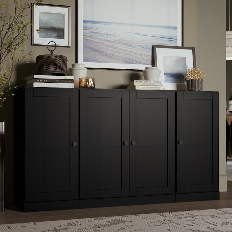 Palace Imports 100% Solid Wood 65" Sideboard with Shaker Doors, 2-Drawers & Adjustable Shelves