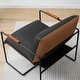 preview thumbnail 17 of 22, Accent Chair with Detachable Double-sided Cushion, Modern Upholstered Armchair with Metal Frame - 25.2'' H X 30.3'' W X 30.3'' D