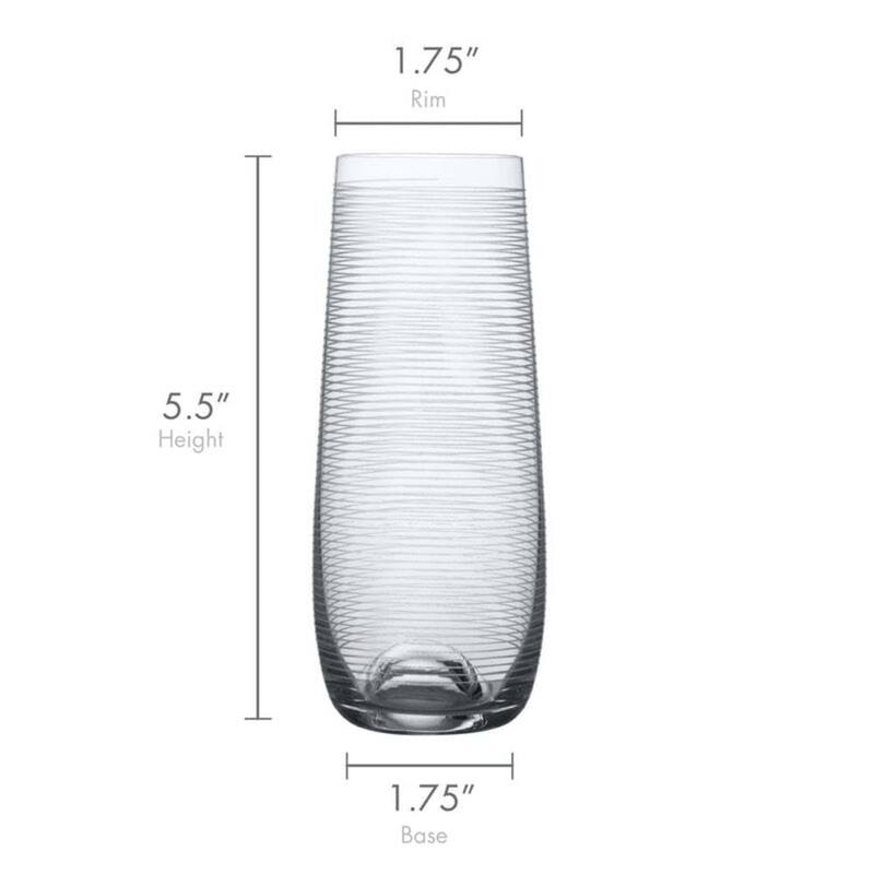 Mikasa Set of 4 Cheers Stemless Flutes - 7.5 Oz