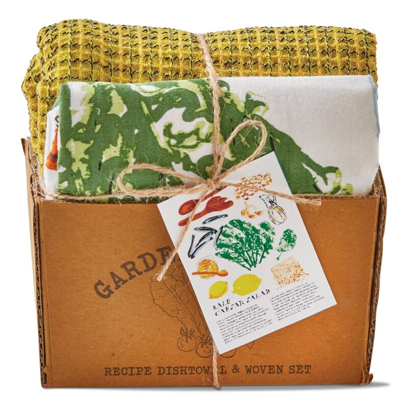 Kale Caesar Salad Dishtowel Set of 2 - Multicolor Cotton Kitchen Towels for Everyday Use - Machine Washable